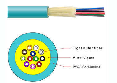 PVC ignífugo del almacenador intermediario del cable de fribra óptica tensado durable de la distribución vestido