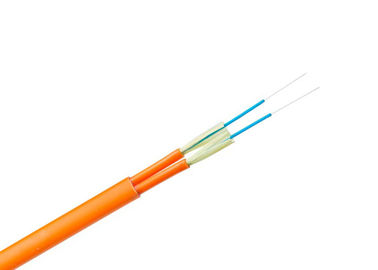 Resistencia plana del agolpamiento del cordón 5 KN/M del duplex apretado del almacenador intermediario del cable interior de la fibra óptica de GJFJV